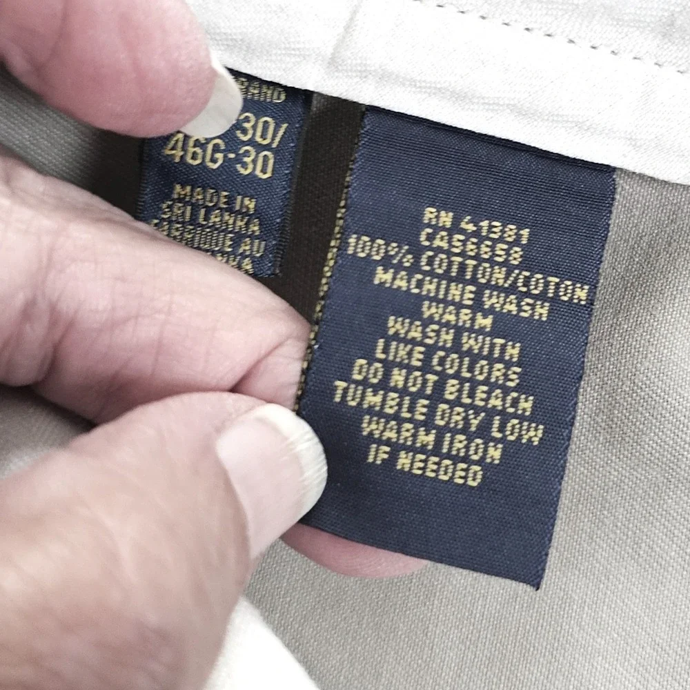 Polo Ralph Lauren Mens Big & Tall Khaki Chino Pants 46x30 Tan Cotton Twill